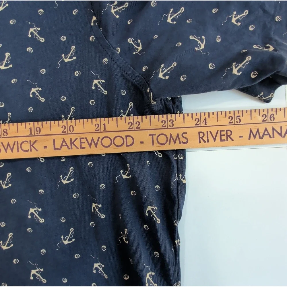 Ralph Lauren Polo Shirt Mens Large Navy Anchor Print Pocket R67 Nautical Preppy
